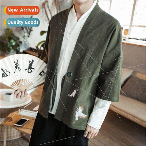 Spring summer new Chinese men cranes embroidered hanbok card