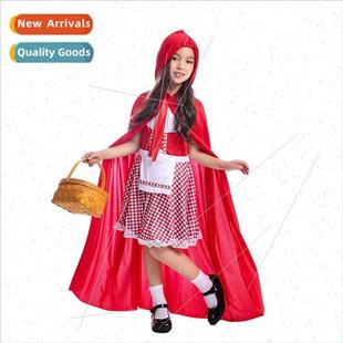 Girls Classic Bright Red Happy ttle Red Riding Hood Hallowee