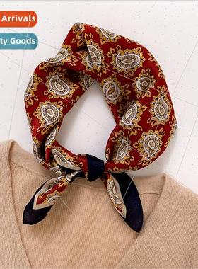 2022 new Korean  cashew pattern mulberry silk small silk sca