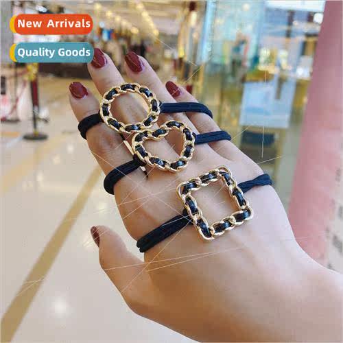 Korea wind chain hair rope female simple metal geometric hea
