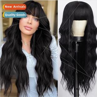 wigshair Europe wig women long curly hair big waves bangs bl