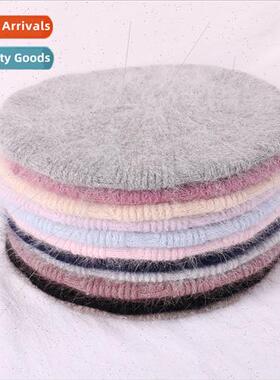 Hat female new solid color knted plush beret spring autumn J
