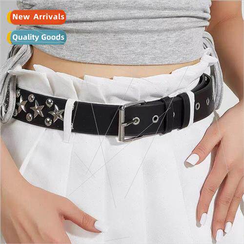 Autumn new ladies belt fashion star decoration imation leath