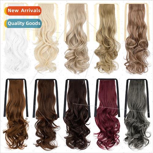 wigs 适用women long curly hair strap-on wig ponytail no trac