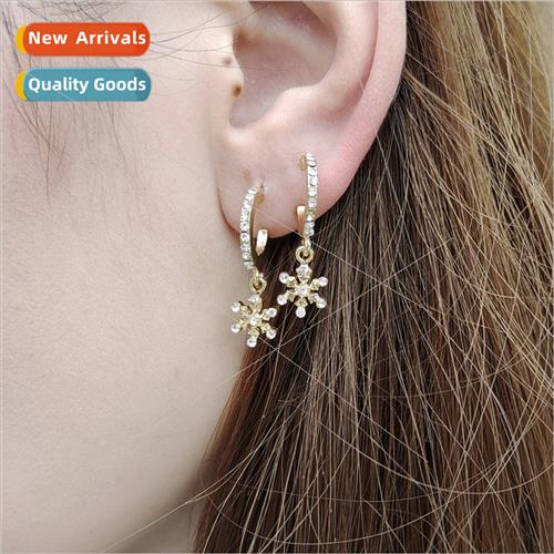 exquise diamond earrings snowflake small moon pentagram love