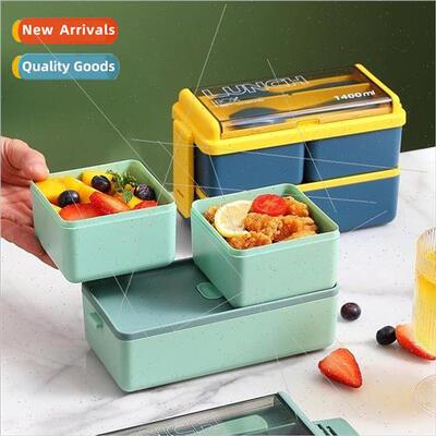 Compartmentalized plastic lunch box 适用work can be microwav