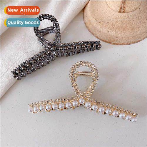 large rhinestone pearl hair grip shark clip hair volume more