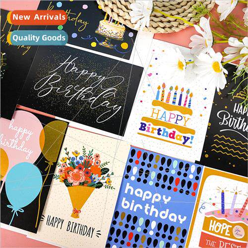 New Birthday Greeting Card Glter Gold Craft wh Whe Kraft Env