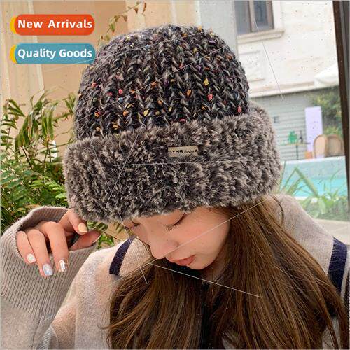 Korea new big head circumference knted cap female Autumn win