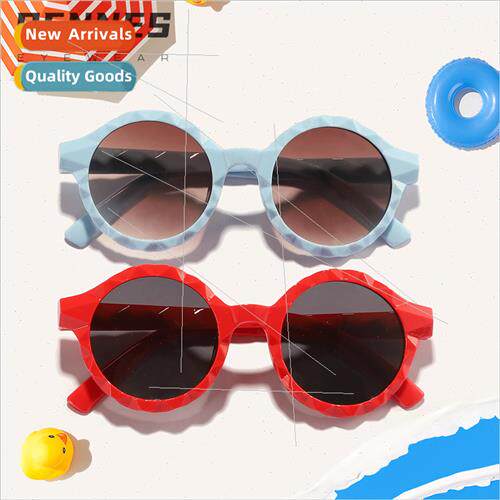 New children round frame irregular print candy color fashion