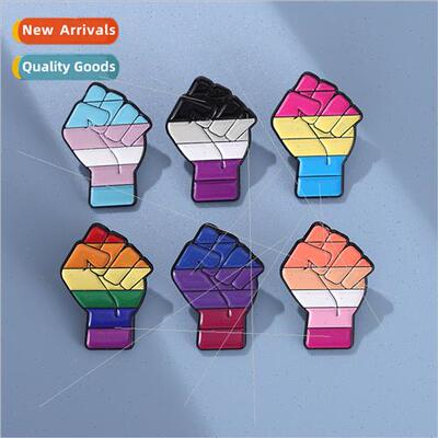 Macaroon fist shape metal baking paint badge clothes backpac