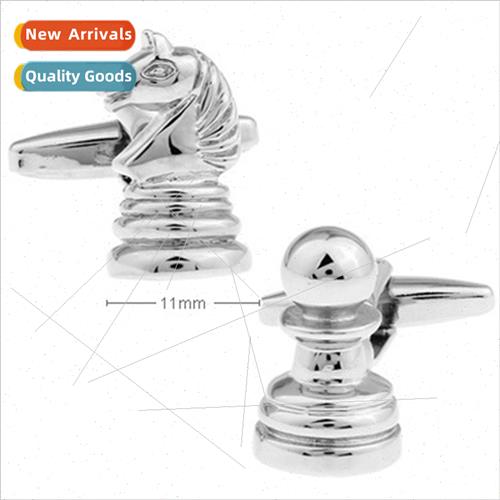 fashion personaly horse head chess cufflinks pure copper men