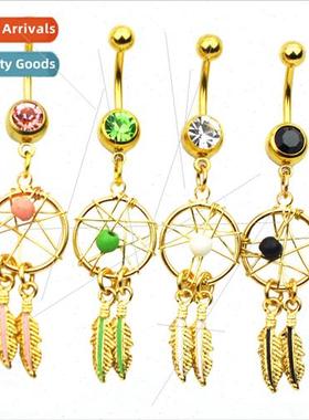 Body piercing jewelry dreamcatcher navel ring navel studs el