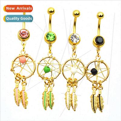 Body piercing jewelry dreamcatcher navel ring navel studs el