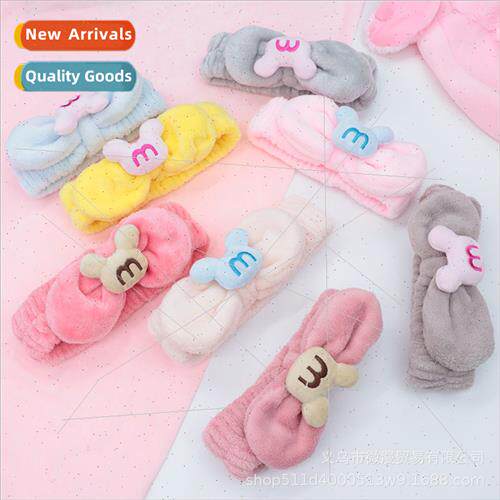 Korean ins new cartoon bow hair tie letter M headband wash f