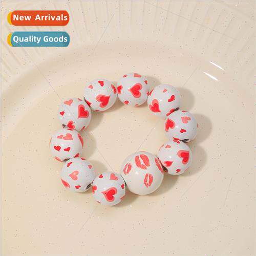 Red lip napkin ring rustic napkin clasp handmade wooden hote