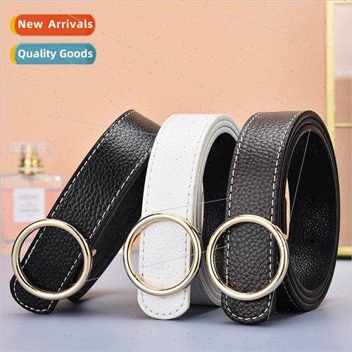 Men casual belt men women Lychee grain belt men women studen