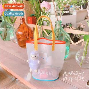 PVC satchel Korea ins large capacy transparent jelly bag can
