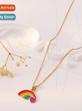 Summer new fresh sweet hundred niche temperament love rainbo