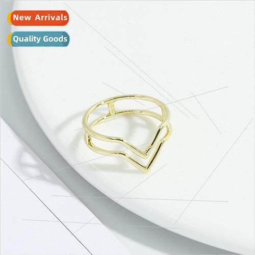 Korea ins  double layer V-shaped ring personalized set knuck