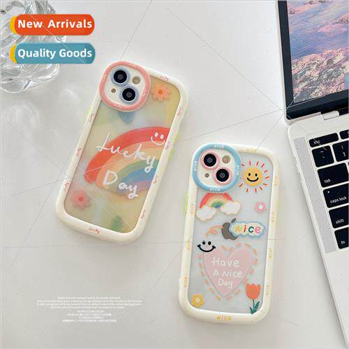 New graffiti rainbow smiley face English 适用 Apple 13 phone