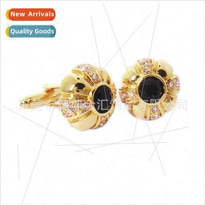 Men Diamond Crystal Cufflinks Gold Scepter Totem French Shir