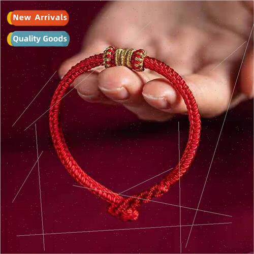 2024 Red Hand Rope Square Eight Strands Hand-Woven Red Bless