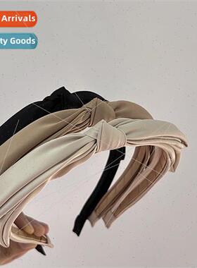 French solid color fabric knot hair band new daily simple pr