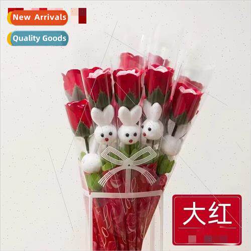 Teacher Day  ngle Bunny Soap Flower mulation Rose Event Favo