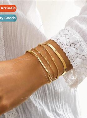 Europe bohemian fashion bracelet women Multi layers flat sna