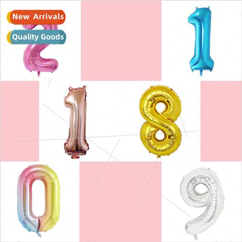 32 inch aluminum film balloon 0-9 can float in air wedding b