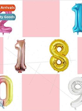 32 inch aluminum film balloon 0-9 can float in air wedding b