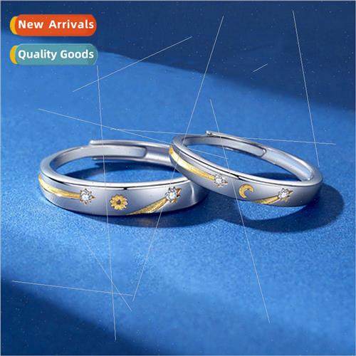 Star Couple Rings Men Women Pair Sun Moon