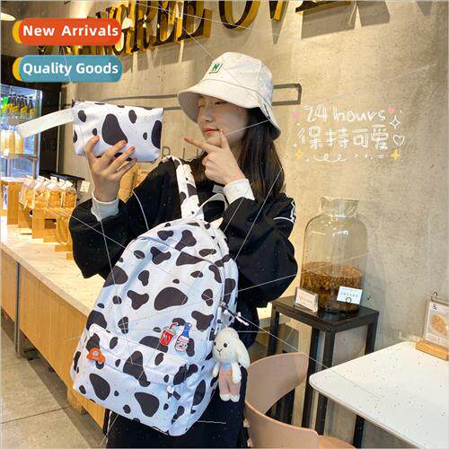Schoolbag Female Korean Cow Tattoo Pattern Backpack Cute Gir