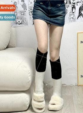 New colorblocking flat kn sockliner autumn winter warm knted