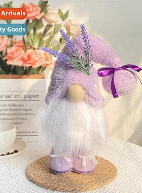 Mother Day Faceless Doll Standing Pose Figurine Purple Fabri