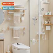 Bathroom Beechwood Shelf Solid Bath Towel Wood Rack