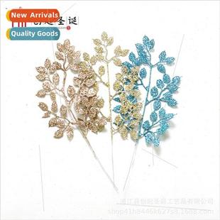 Christmas gold pink rose leaves simulation plastic leaf flow