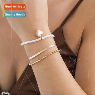 heart retro fashion ladies Europe hand love pearl jewelry