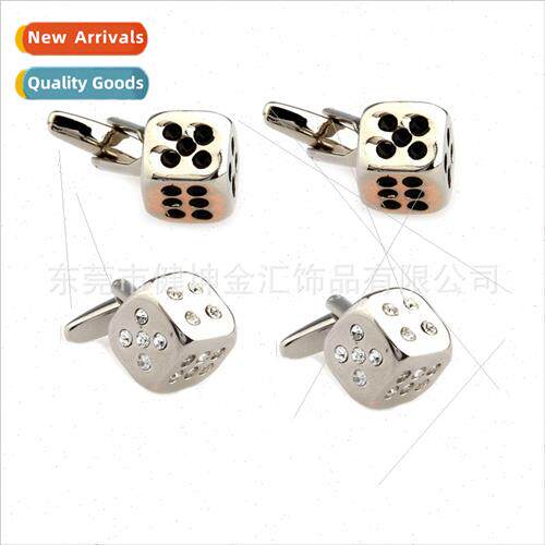 Square Diamond Encrusted Color Cufflinks Black Dice French S
