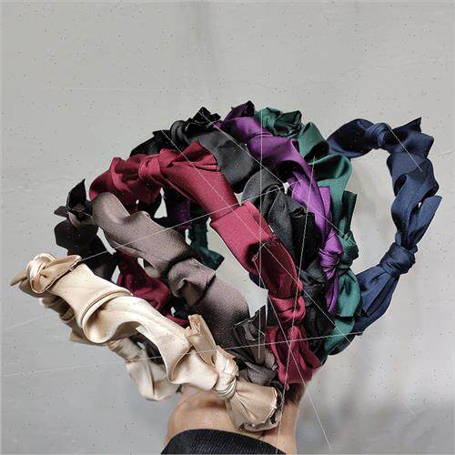 Korea hair bands satin bow hair card sweet fine edge ins ret
