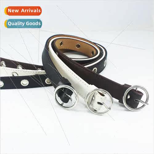 Women circle buckle hollowed out size eye belt women belt Ko