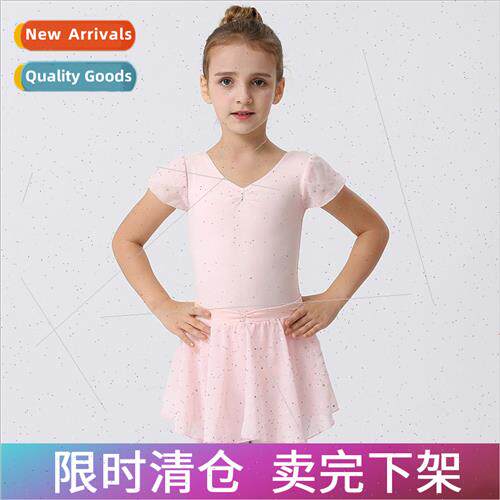 wear girls practice clothes dance dress girls short-sleeved