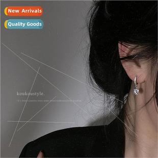 Korea radiant ear silver buckle diamonds pin full S925 glow