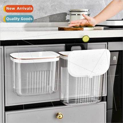 Wall-mounted trash cans kchen cabinets lids sticky hooks kch