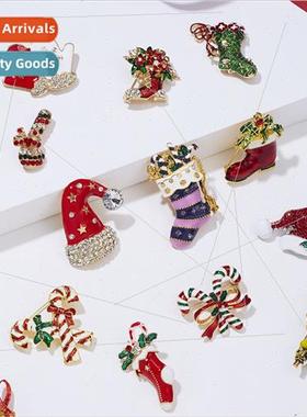 Fashion Multi Christmas Double Cane Bow Hat Boots Rhinestone