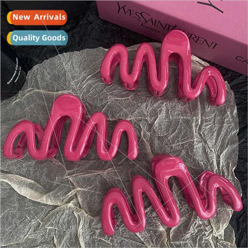 Summer Jelly Pink Wave Scratch Clip Girl Sweet Hair Scratch