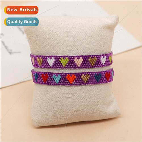 New 7 rows of love bracelet women Korea gold background pink