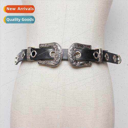 Au styling ins cool hundred ladies punk jeans belt metal eng