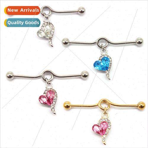 Europe Heart Earrings Peach Earrings 38 Rod Stainless Steel